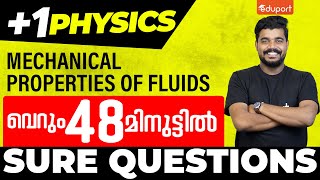 Plus One Physics  Mechanical Properties of Fluids  Sure Questions  Eduport Plus One [upl. by Ellehcal872]