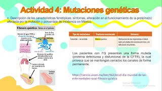 Módulo 16 semana 2 actividad 4 quotMutaciones genéticasquot [upl. by Johny]