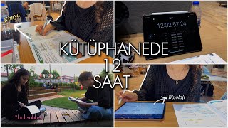 Kütüphanede 12 saat ders📚☕️📖 bol sohbettytaytykskütüphane vlog📚 [upl. by Aliehs554]