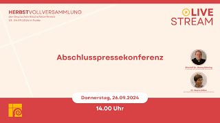 Abschlusspressekonferenz zur HerbstVollversammlung  26092024  1400 Uhr [upl. by Nnylaf]