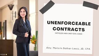 Unenforceable Contracts  MBL Classroom [upl. by Lramaj]