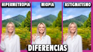 🟪 Diferencia entre MIOPIA HIPERMETROPIA y ASTIGMATISMO [upl. by Templer139]