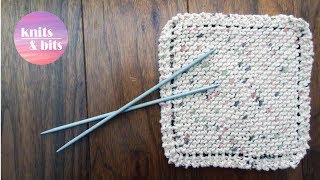 Learn to Knit  Simple Dishcloth  Knitting for Beginners [upl. by Grange287]