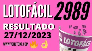 🍀 Resultado Lotofácil 2989 [upl. by Humfried]