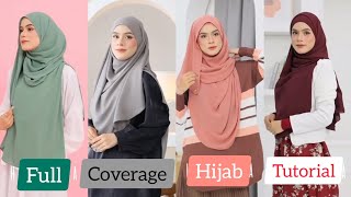 Simple And Easy Hijab Tutorial With Full Coverage । New Hijab Style । Everyday Hijab Tutorial । [upl. by Cummins]