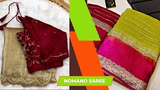 Premium Glass Crush Tissue Two Ton Zari Saree Malayan Satin Handwork Unstich Blouse [upl. by Parsifal]