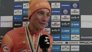 Mathieu van der Poel  Interview at the finish  World Championships Road Race Zürich 2024 [upl. by Atekram443]