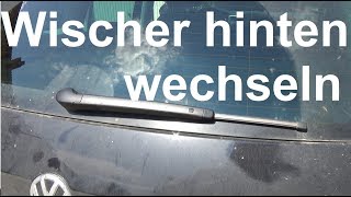 VW Tiguan Wischerblatt hinten wechseln ersetzen erneuern tauschen austauschen Wischer hinten Tiguan [upl. by Enylcaj]