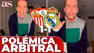 SEVILLA 1  REAL MADRID 1  CRISTÓBAL SORIA se RÍE del MADRID por la POLÉMICA ARBITRAL [upl. by Atiuqes]