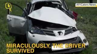 A Car Rolls 10 Times After Crashing And the 58 year Old Driver Survives [upl. by Onateag]