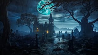 Haunted Town Ambience Heavy Rain And Thunder Night Sound To Relax Sleep Instantly [upl. by Sevein199]