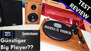 Angels Horn günstiger Plattenspieler Anlage Test  Review  Soundcheck Guter oder billig Turntable [upl. by Otreblif]