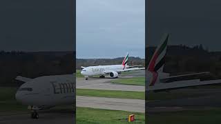 EMIRATES FIRST LANDING AT EDINBURGH AIRPORT aviation AVIATORS boeing boeing777 planespotting [upl. by Anirrak]