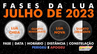 Fases da Lua em julho de 2023 [upl. by Quiteri]