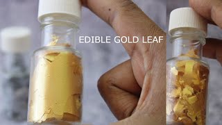 How to make edible gold leaf for cakes amp cupcakes [upl. by Enileoj]