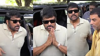 megastar Chiranjeevi mass entry at Annapurna studios from Naga bandham movie Pooja ceremony [upl. by Koss]