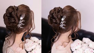 weddinhairstyle bridalhairstyle BRIDAL HAIRSTYLE TUTORIAL STEP BY STEP [upl. by Ahsekram]