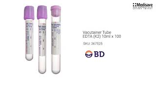 Vacutainer Tube EDTA K2 10ml x 100 367525 [upl. by Viv]