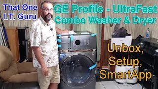 GE Profile Washer Dryer Combo  Complete Unboxing and installation with Mobile Smart App Setup [upl. by Gnirol]