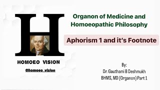 Aphorism 1 and its Footnote  Organon of medicine [upl. by Mizuki]