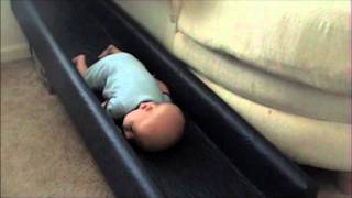 One Month Old Baby Scooting Crawling Glenn Doman Infant Track [upl. by Darreg989]