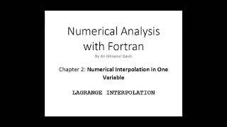 Numerical Analysis with Fortran Lagrange Interpolation [upl. by Naimed452]