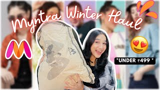 UNDER ₹499 HUGE MYNTRA WINTER HAUL 2022 😱  Sweaters Sweatshirts Hoodies  Rashi Shrivastava [upl. by Hayley]