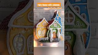 Fairy House with columns diy fairyhome handmade clay creativeiland fairyhouse [upl. by Ellenwad744]