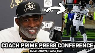 Coach Prime Jokes About Texas Tech Throwing Tortillas amp More After HUGE Win [upl. by Brodeur]