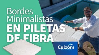 Piscinas de fibra paso a paso colocación de bordes minimalistas y solárium atérmico color blancos [upl. by Lidia]