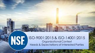 NSFISR ISO 9001 amp 14001 Webinar Understanding Context of Organization and Interested Parties [upl. by Filberte]