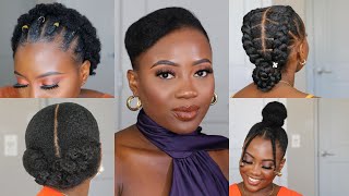 4C Hairstyles For Short Hair  Simple for school amp work 👸🏿 [upl. by Clarie8]