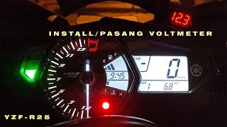 Motovlog 08  Yamaha YZF R25  Pasang  install Voltmeter [upl. by Evangelist]