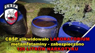 CBŚP zlikwidowało laboratorium metamfetaminy  zabezpieczono 120 litrów narkotyku [upl. by Anita]