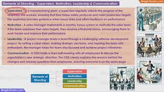 Elements of Directing Overview Supervision Motivation Leadership Communication CBSE Class 12 BST [upl. by Jena]