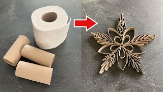 Schneeflocke  Weihnachten  Stern  Klopapier  Toilettenpapier  Basteln  DIY  Klorollen [upl. by Pontius285]