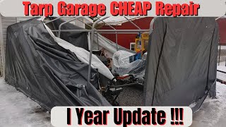 How I fixed My TARP Garage Inexpensively 1 Year Update [upl. by Elatsyrk82]