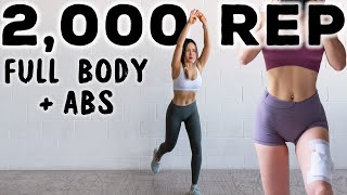 2000 REP Full Body amp Abs Workout CHALLENGE for 2 Million Subscribers 🔥Burn Fat NO JUMPING [upl. by Kaine]