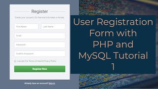 User Registration Form with PHP and MySQL Tutorial 1  Creating a Registration Form [upl. by Hulbig]