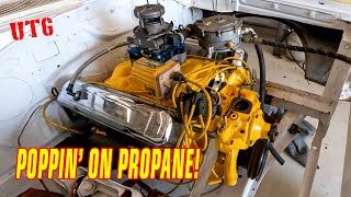 Lets Light This Thing Off  First InCar Start For Our Propane Powered Big Block Mopar [upl. by Aihsia]