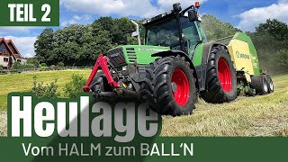 FarmVlog 034  1 Schnitt Heulage vom Halm zum Balln Teil 2 [upl. by Adnilim]