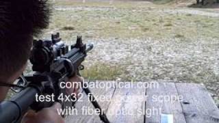 4x32 Fiber Optic Sight Scope with side picatinny rail tested on 223 M4 [upl. by Adniral]