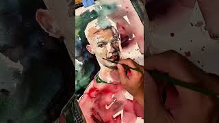 Cristiano Ronaldo Lets shout together cristinoronaldo watercolor drawing art [upl. by Aeret]