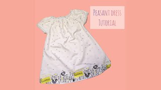 Peasant dress Tutorial  Cutting and sewing  Newborn to 24m size [upl. by Aznaed763]