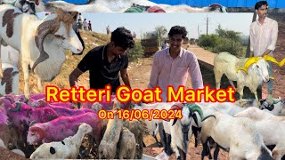 Retteri Goat Market 2024🐐 Bakrid Santhai on 16062024  Heavy Size Andhra Guntur Goat sheep [upl. by Atir]