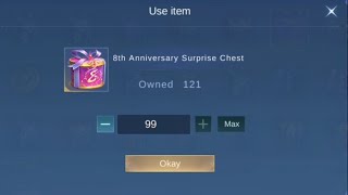 121 box 8th Anniversary Surprise chest MLBBURAliking [upl. by Condon955]