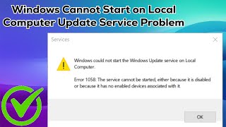 Fix Windows Could Not Start on Local Computer  Error 1058 Problem Solved 100 [upl. by Llerehc398]