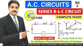 AC CIRCUIT  AC FUNDAMENTALS  COMPLETE STUDY OF SERIES RLC CIRCUITS  LECTURE 6 IN HINDI [upl. by Enneite533]