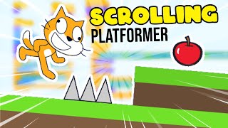 How to make a SCROLLING PLATFORMER in SCRATCH  Tutorial [upl. by Kcira]