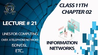 First year Chapter 2 lecture 21 Lines For Computing over a Telephone Network ISDNDSL in urdu [upl. by Ajed]